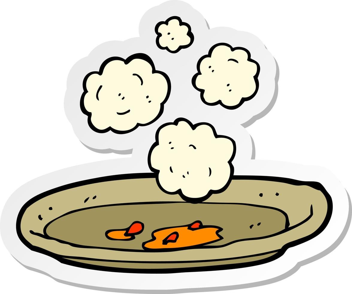 sticker of a cartoon empty plate vector