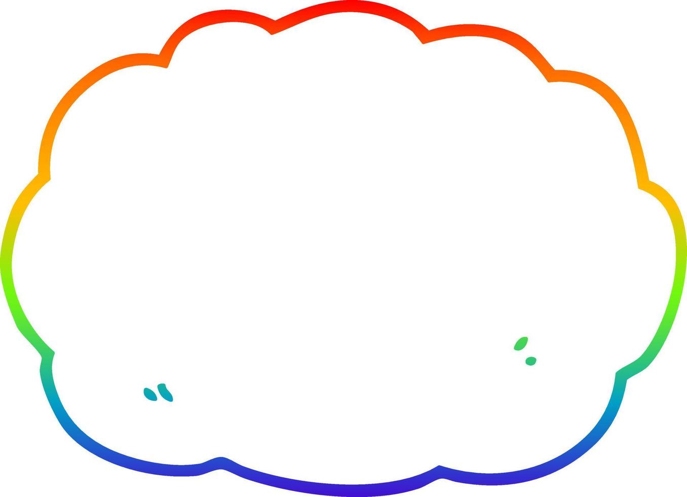 rainbow gradient line drawing cartoon cloud vector