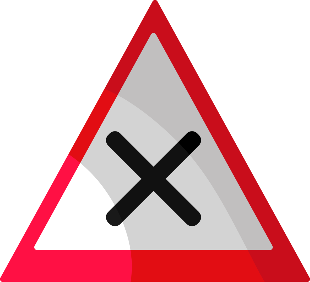 design von verkehrszeichen und warnungen rot-weiß gefärbte symbolillustration png