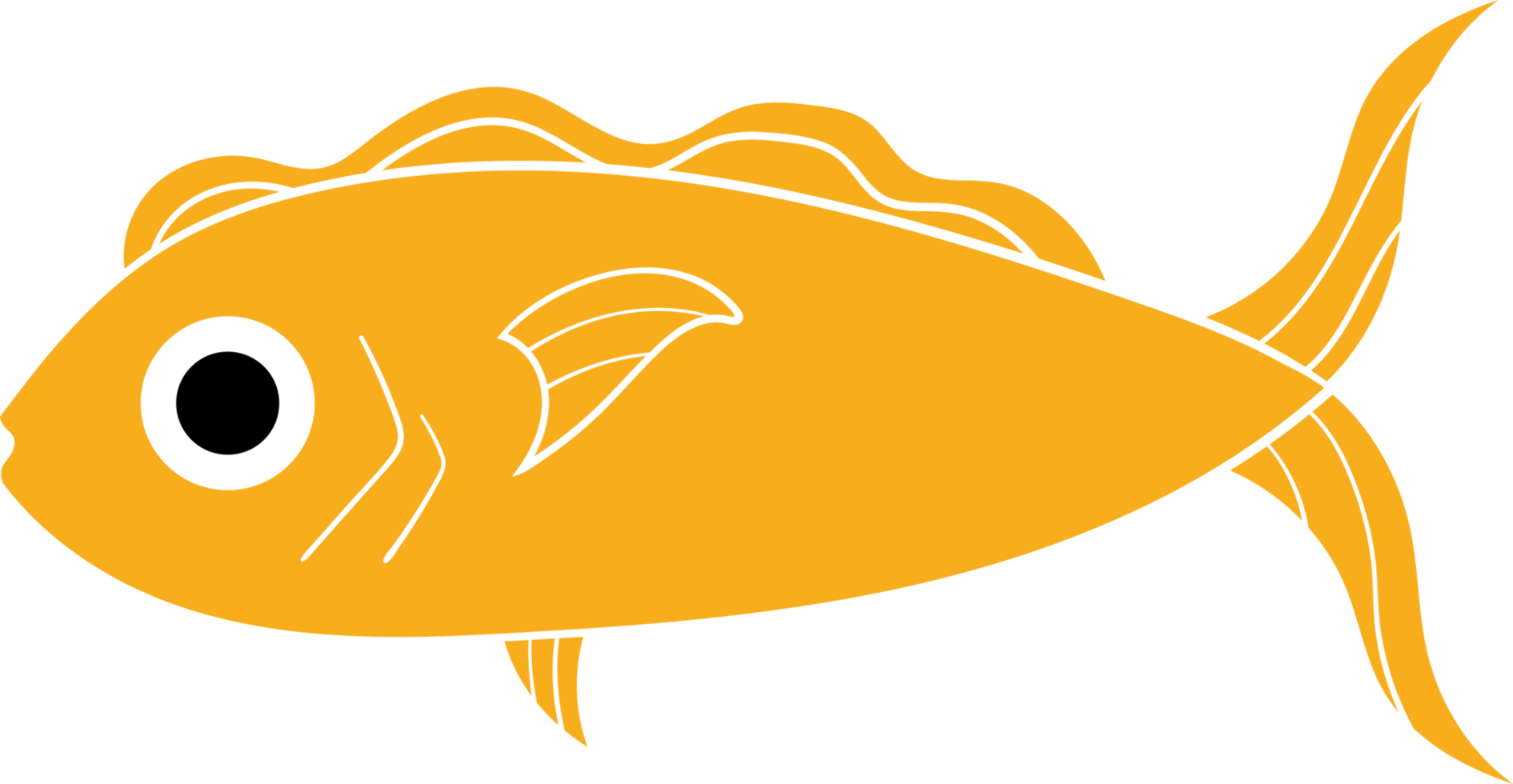 Reihe von Cartoon-Fischen. moderne plattfische, isolierte fische. Fisch im flachen Design. Illustration png