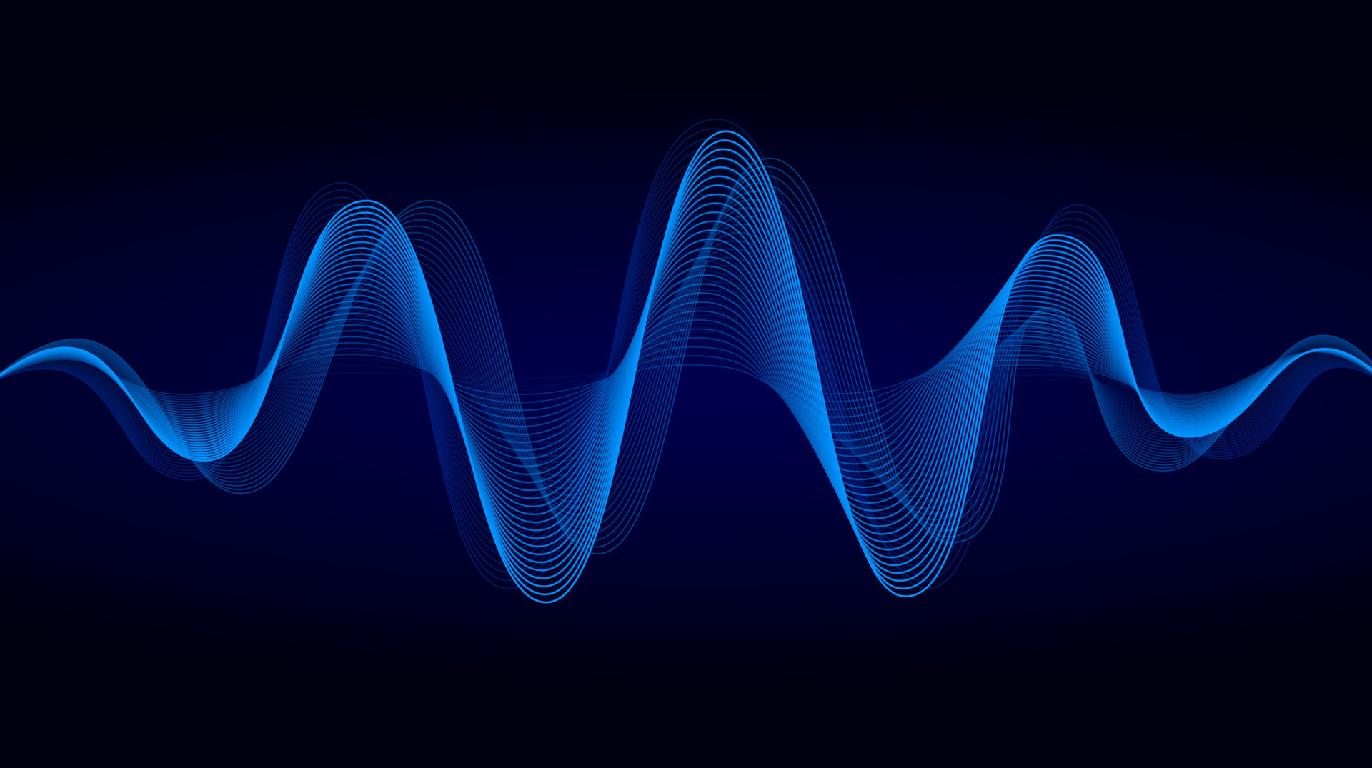 Abstract blue dynamic flowing lines light design. Sound wave background ...