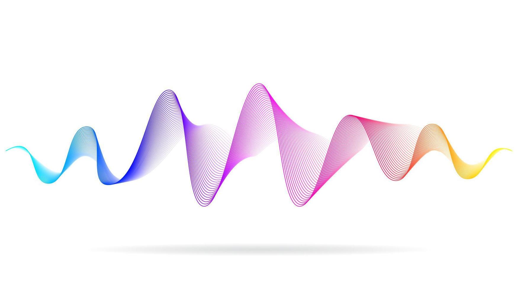 Abstract dynamic colorful flowing lines design. Sound wave background. Vector illustration of music, technology concept