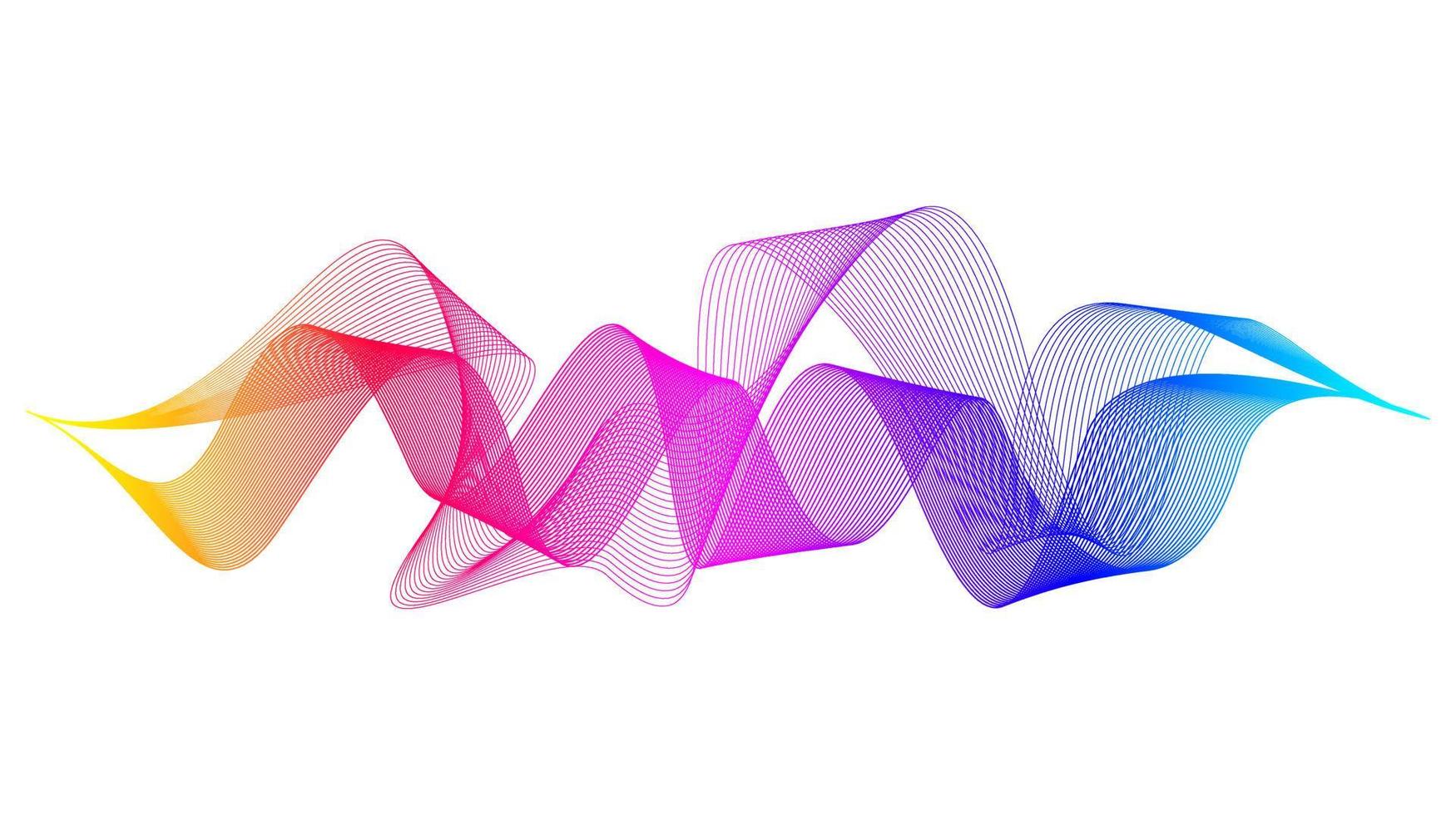 Abstract dynamic colorful flowing lines design. Sound wave background. Vector illustration