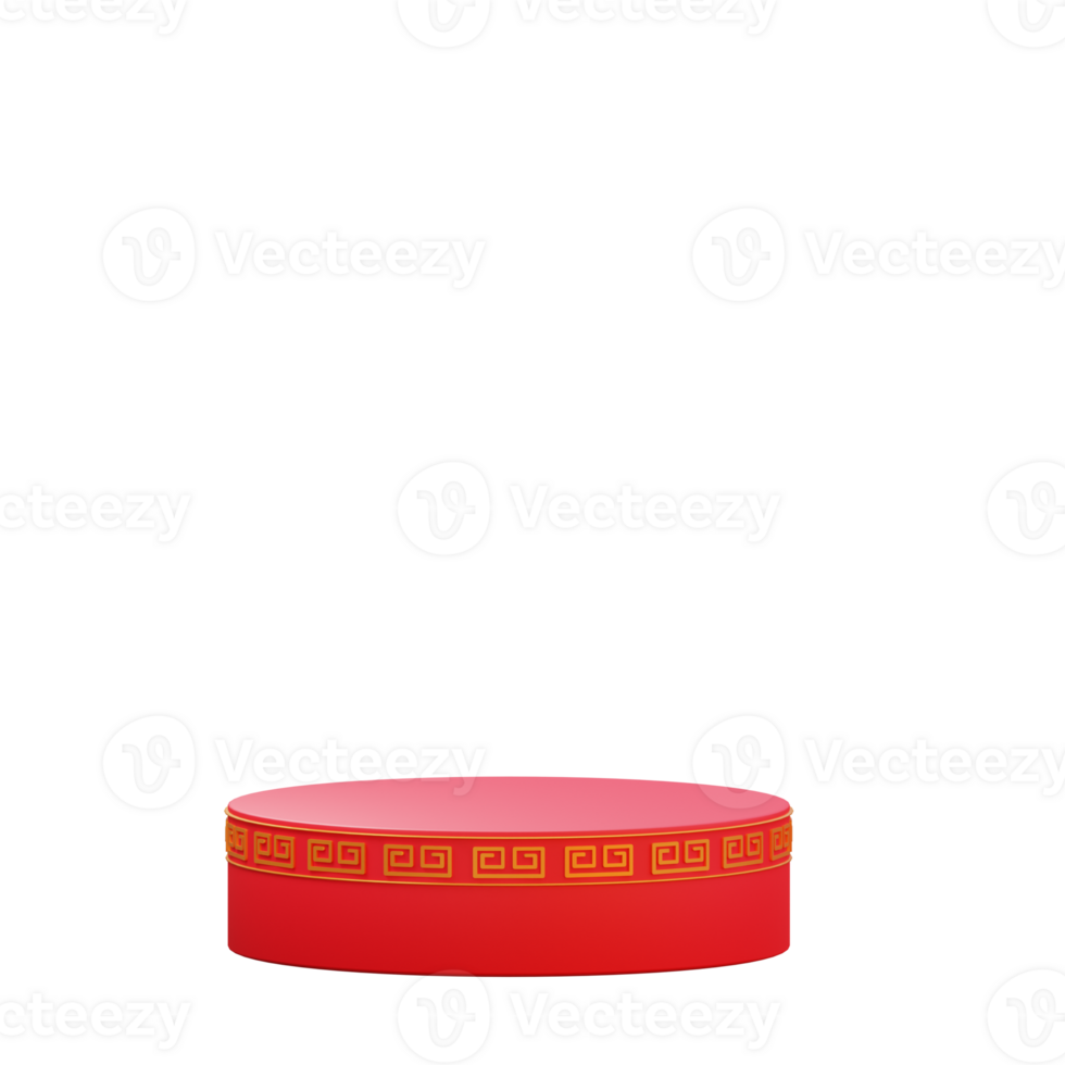3d chinese new year object podium png