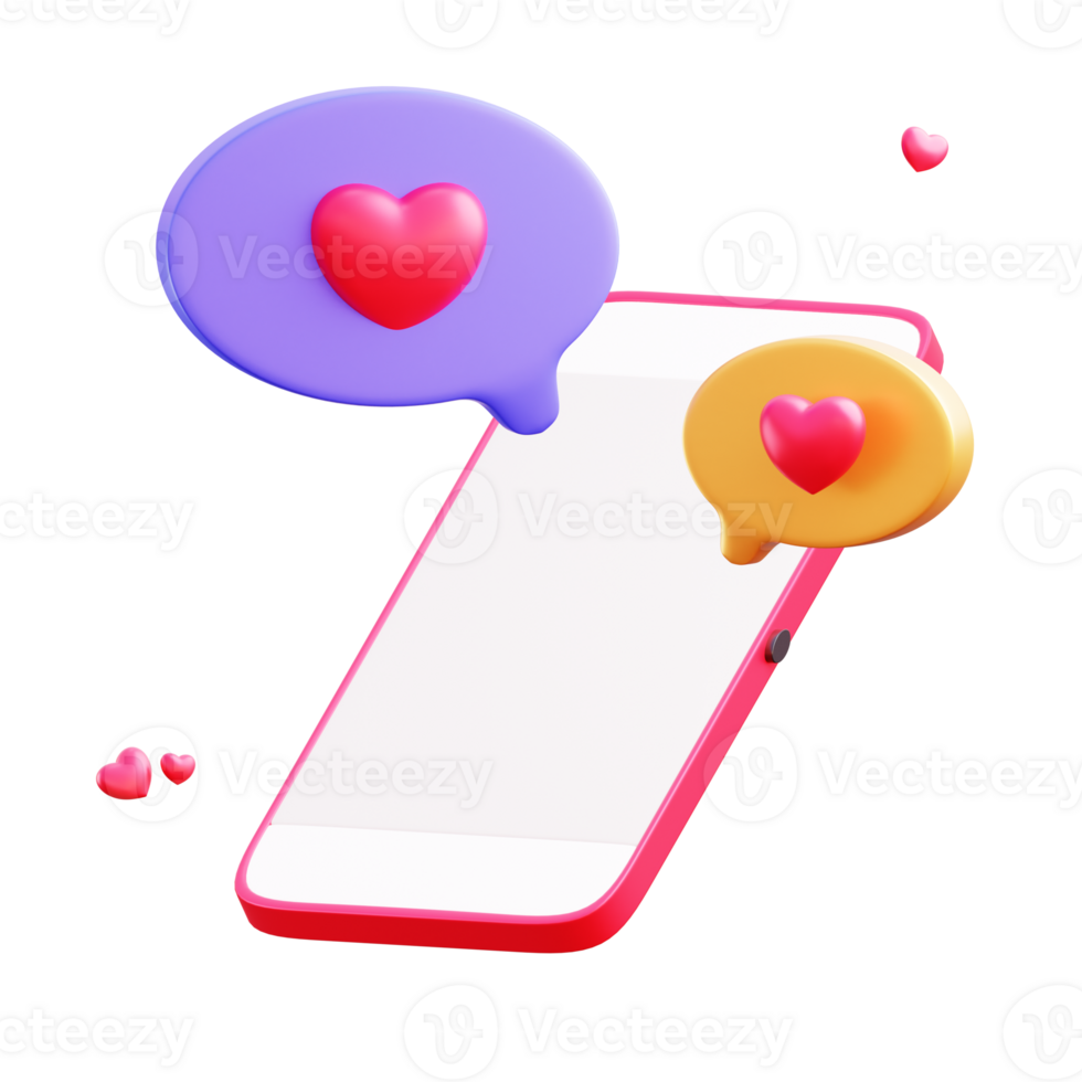 3d valentine chat kärlek objekt png