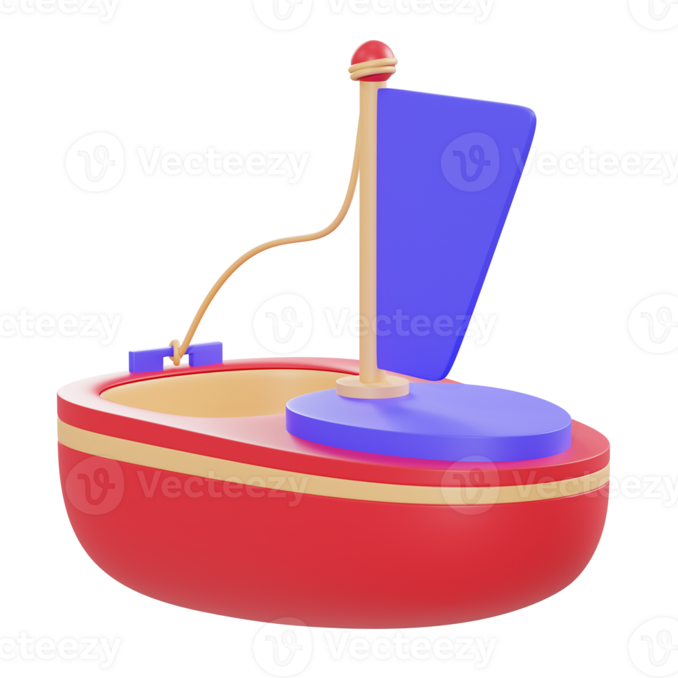 Objeto de velero de ilustración 3d png