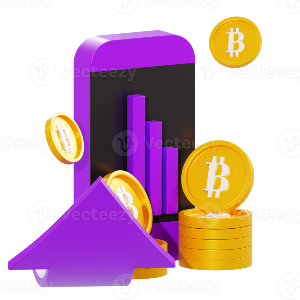 3d illustration temps de trading crypto png