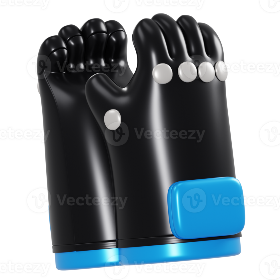 3d gaming gloves object png