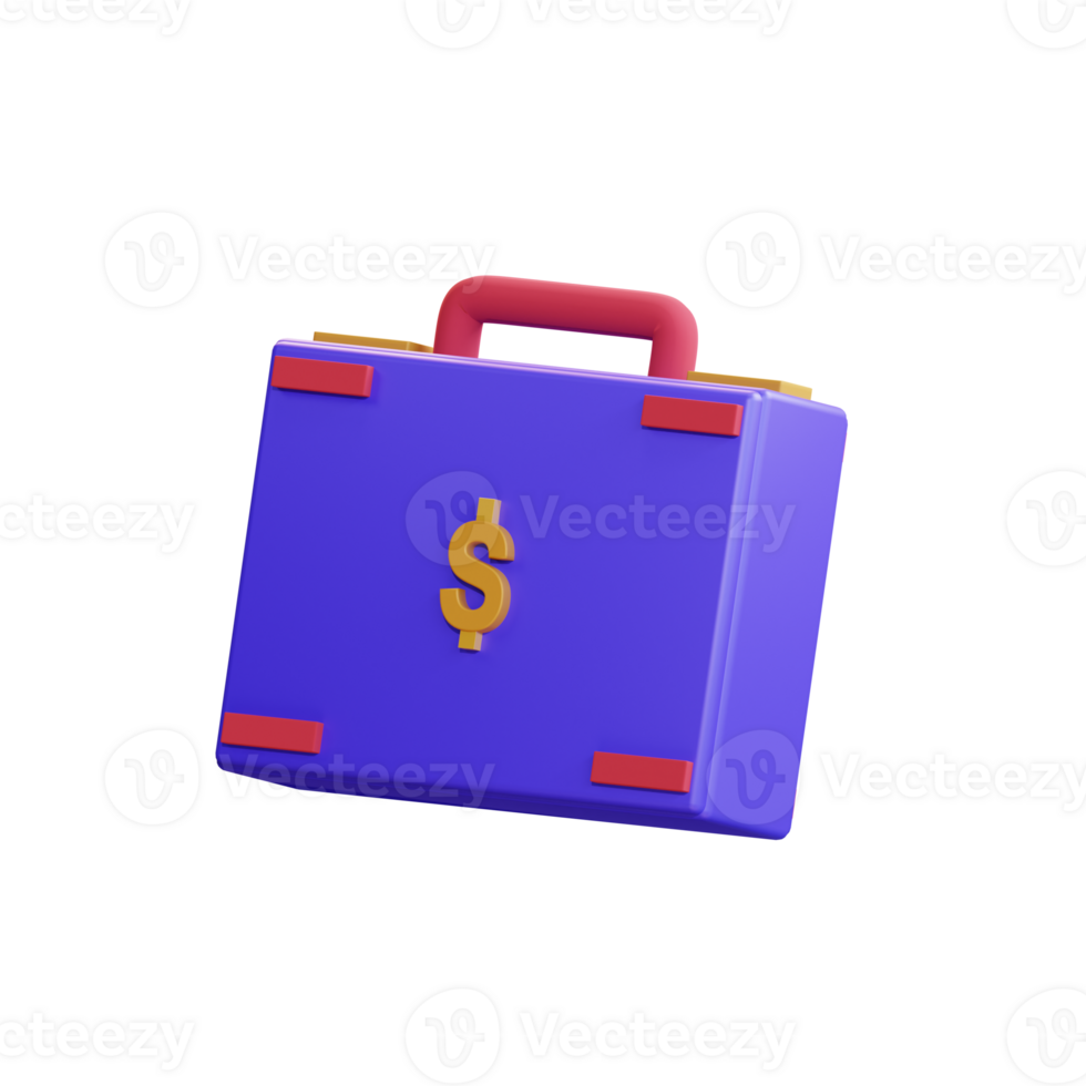 3d pictogram illustratie geld koffer png