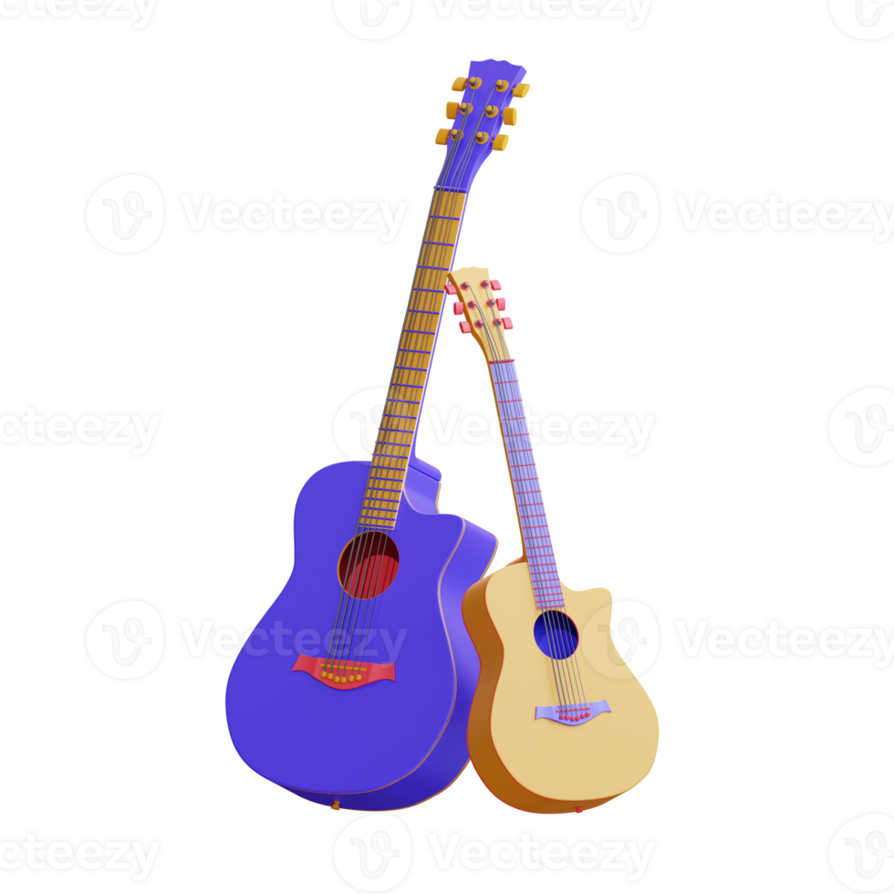 guitarras de ilustração 3dicon png