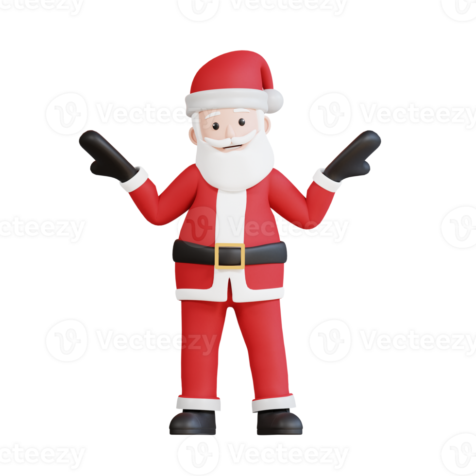 Santa claus mascot 3d character have no idea png