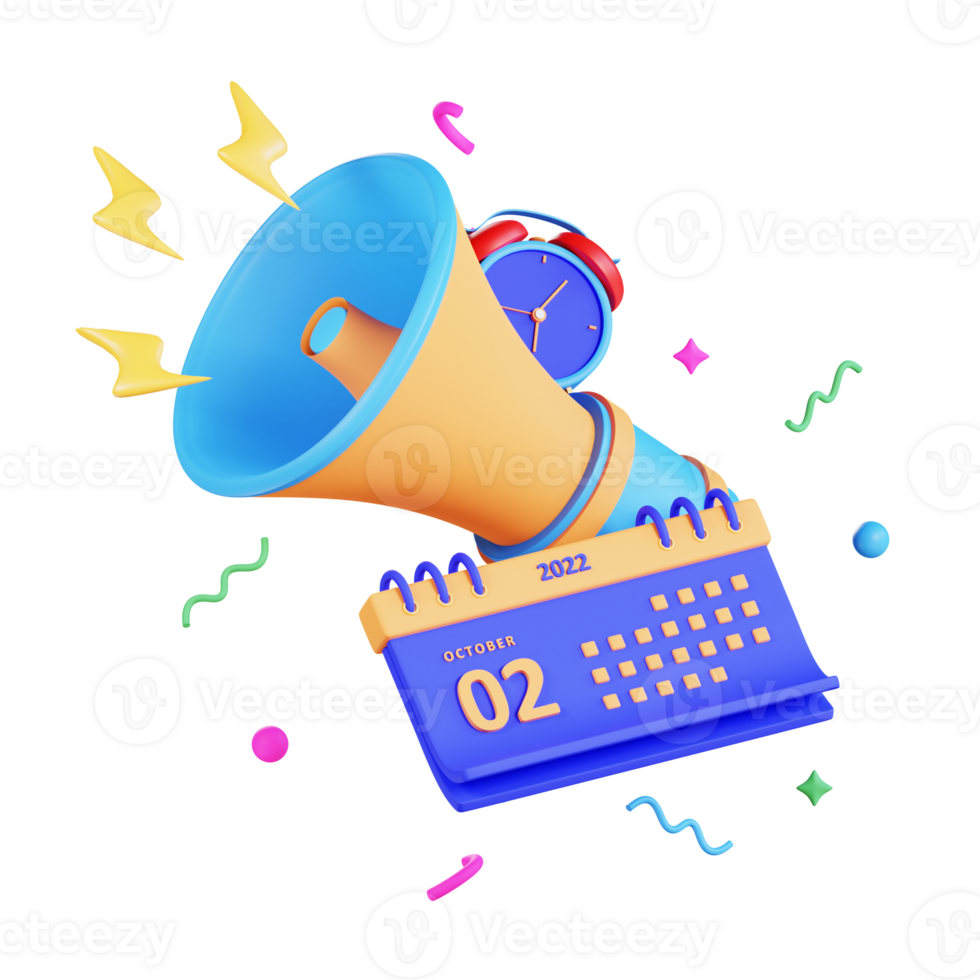 illustration d'affaires de mégaphone 3d png