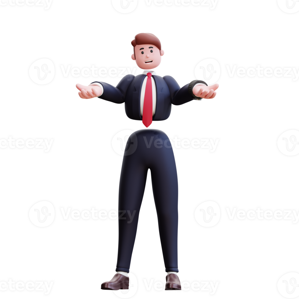 3d character businessman illustration png