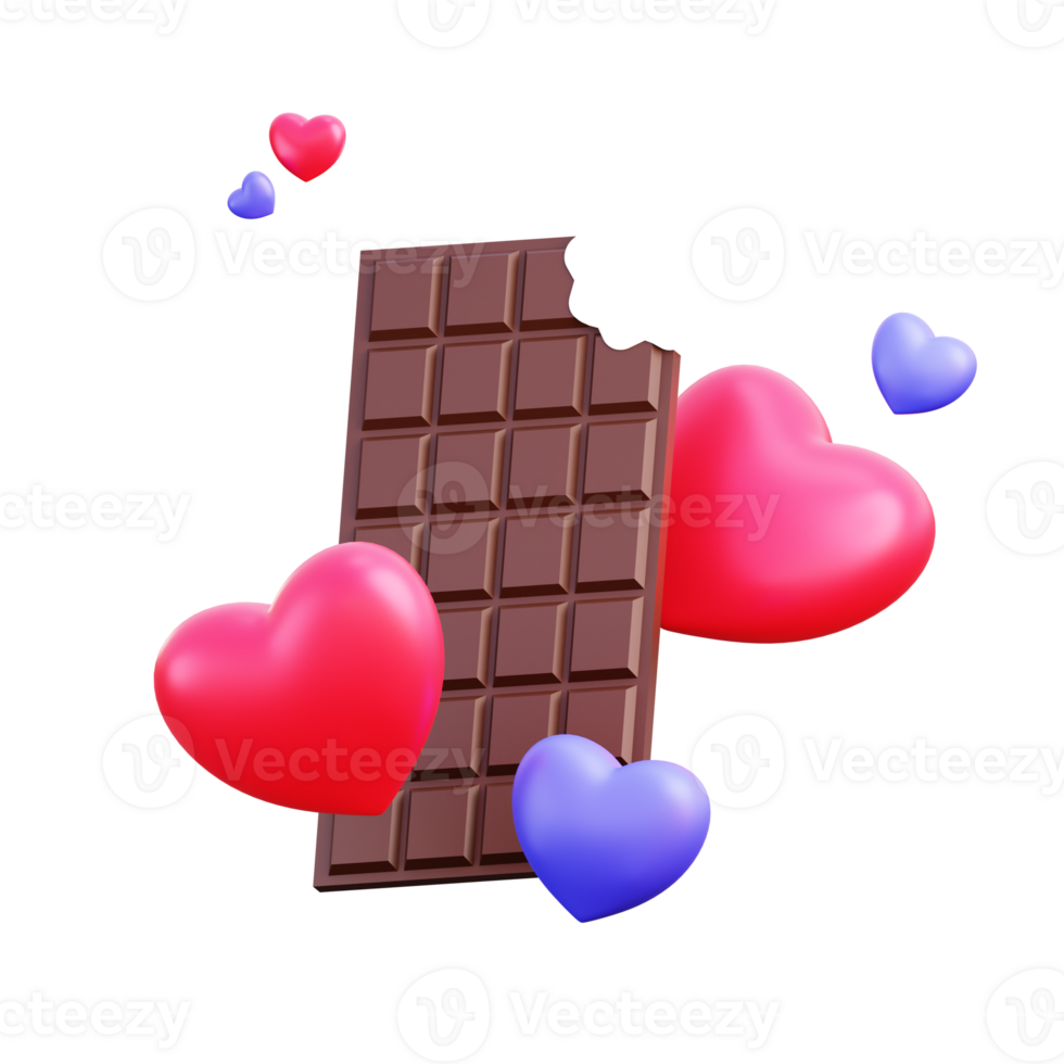 oggetto di amore del cioccolato di San Valentino 3d png