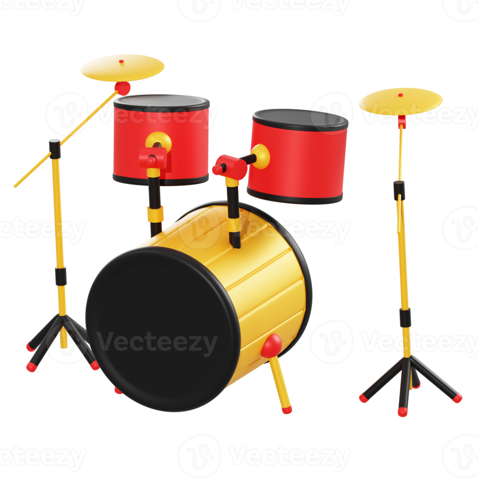 3D-Darstellung Drum-Set-Objekt png