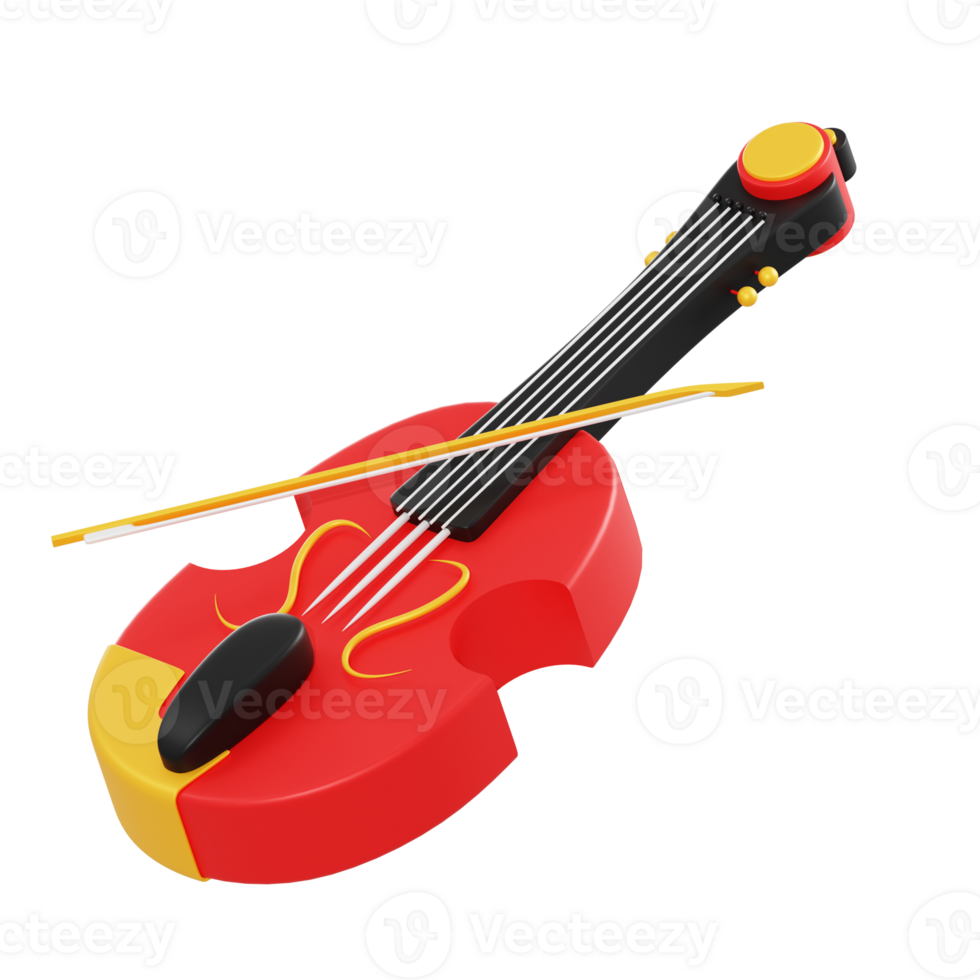 objeto de violín de ilustración 3d png