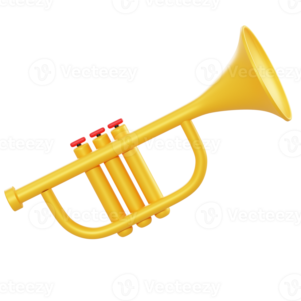 3d illustration trumpet object png