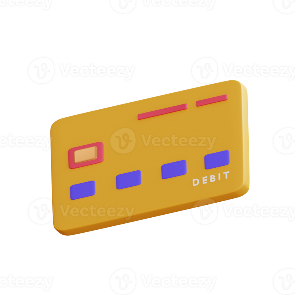 3d icon illustration debit card png