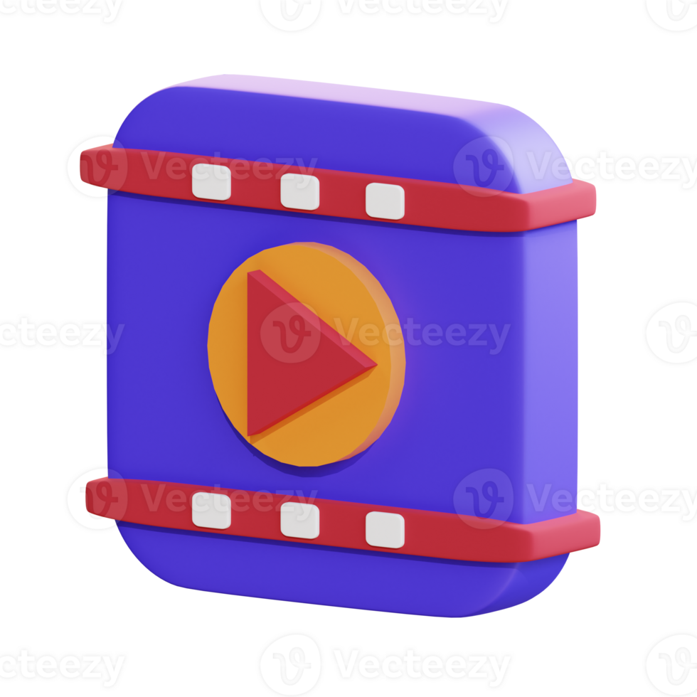 3d icon illustration video player png