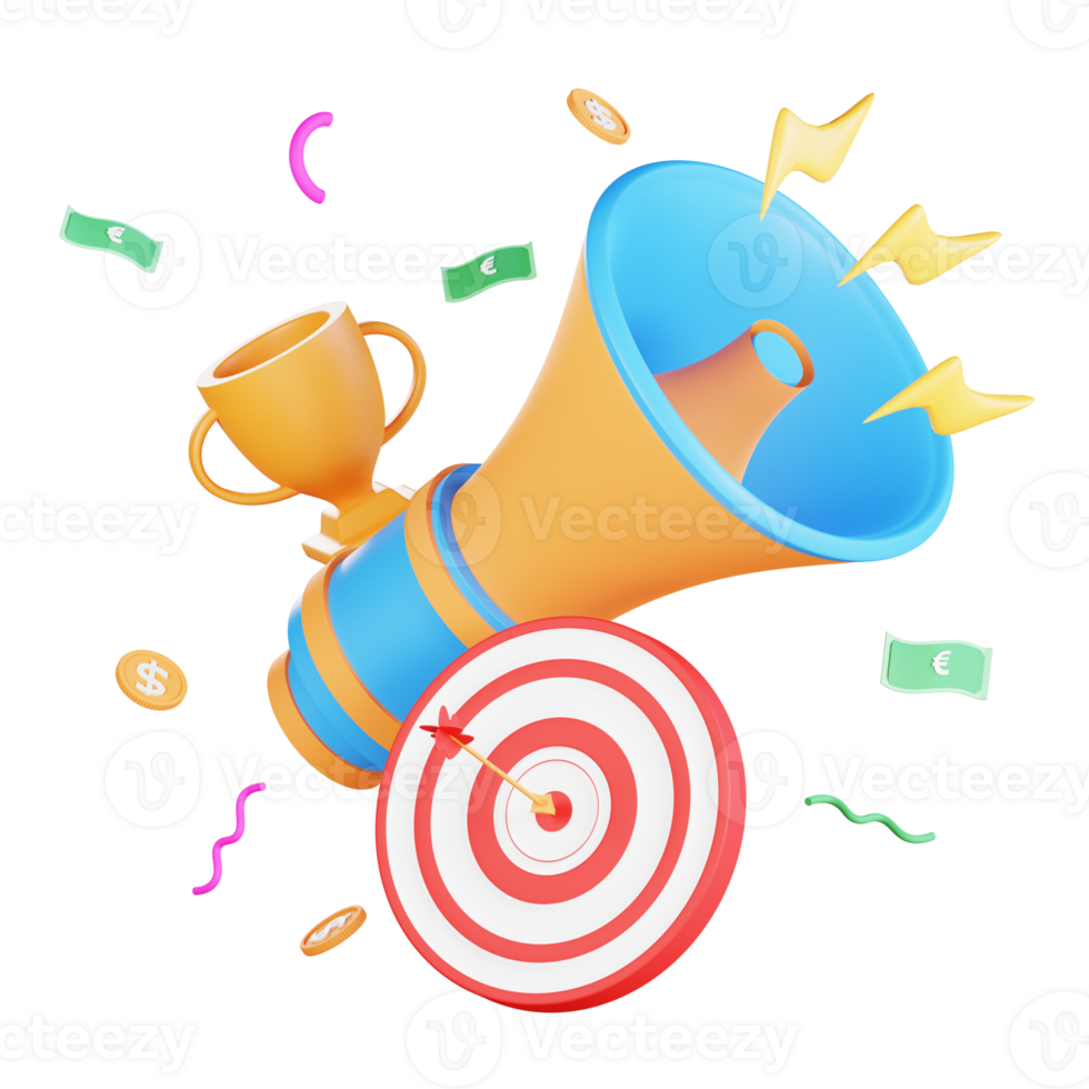 3D Megaphone Business Illustration png