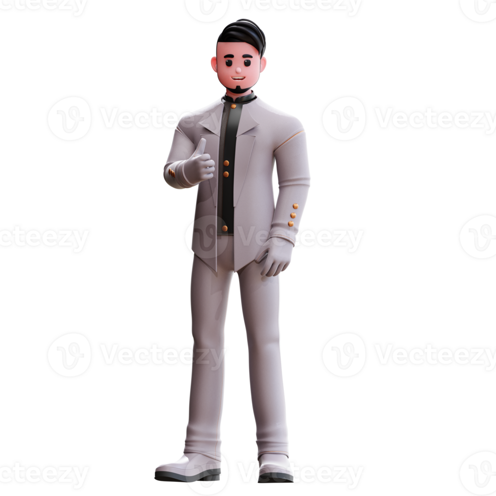 Ilustración de novio de boda de personaje 3d png