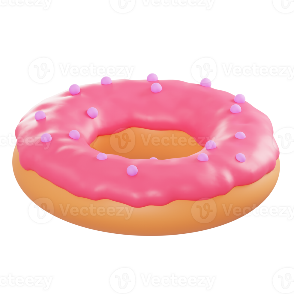 3d illustration sweet donut object png