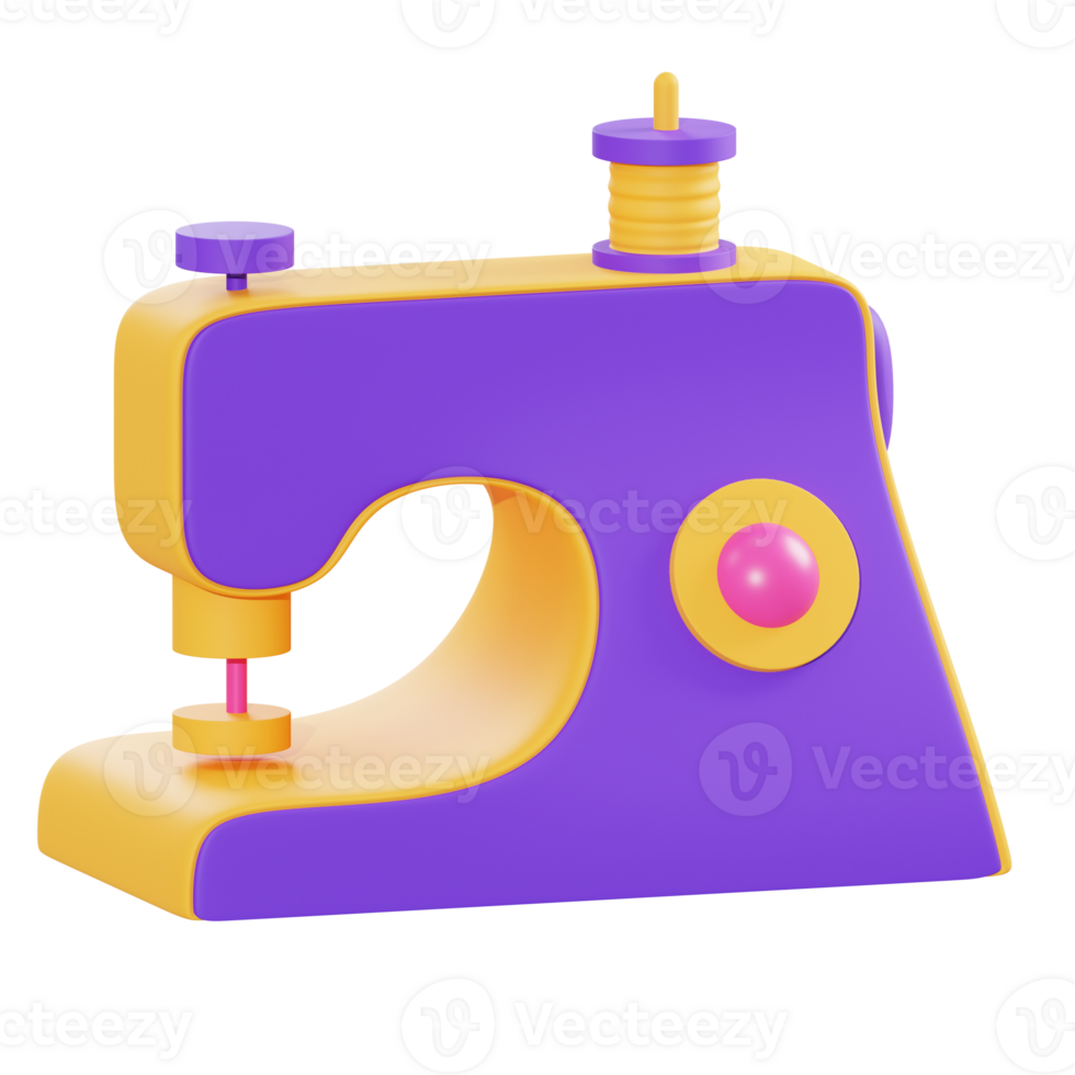 3d illustration sewing machine object png