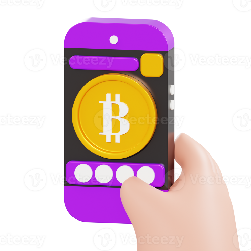 3d illustration bitcoin apps png