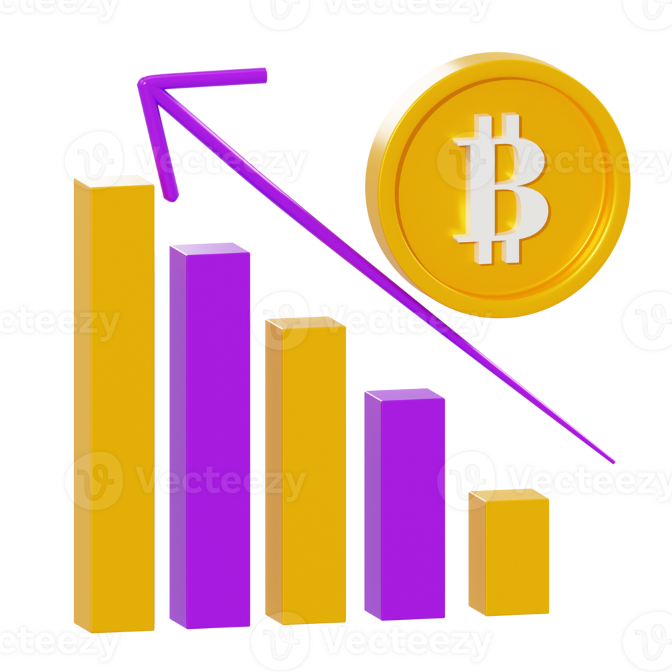 illustrazione 3d statistica bitcoin png