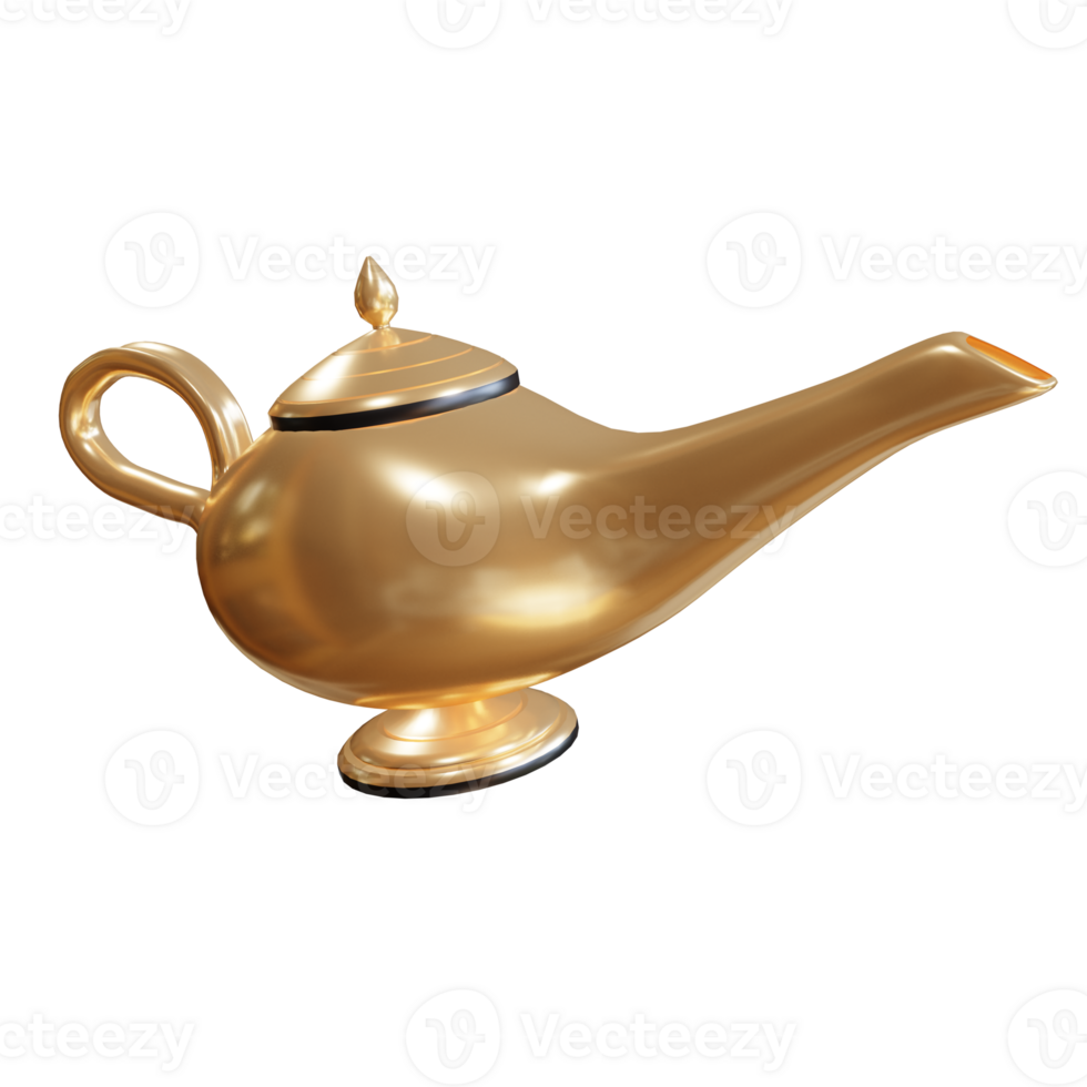 3d illustratie ramadan genie lamp object png