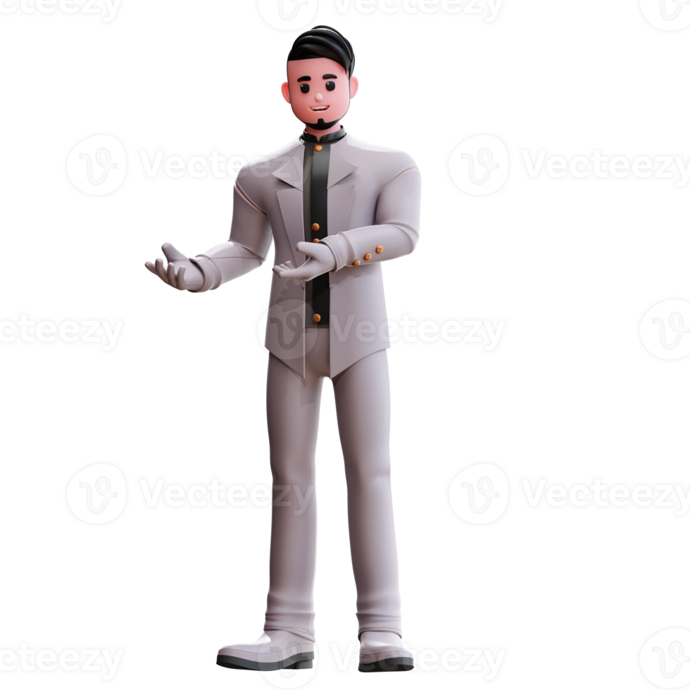 3d  character wedding groom illustration png