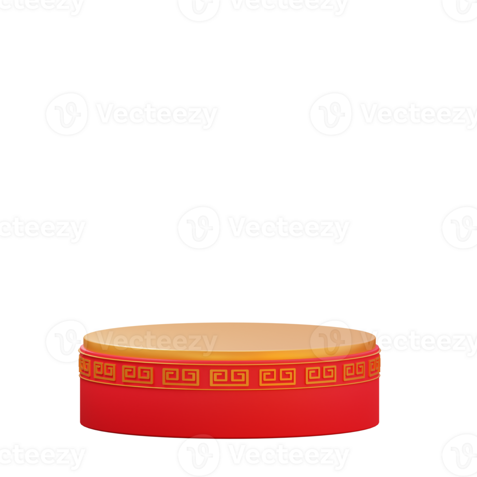 3d chinese new year object podium png