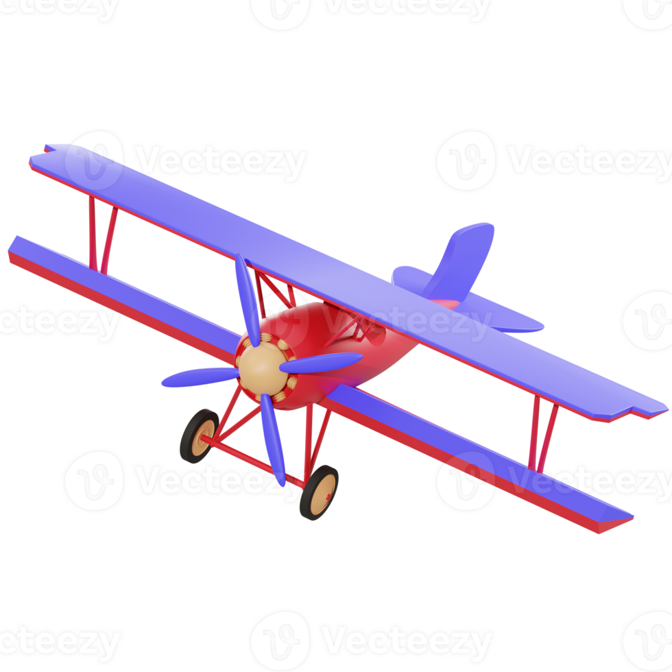 3D-Darstellung altes Flugzeugobjekt png