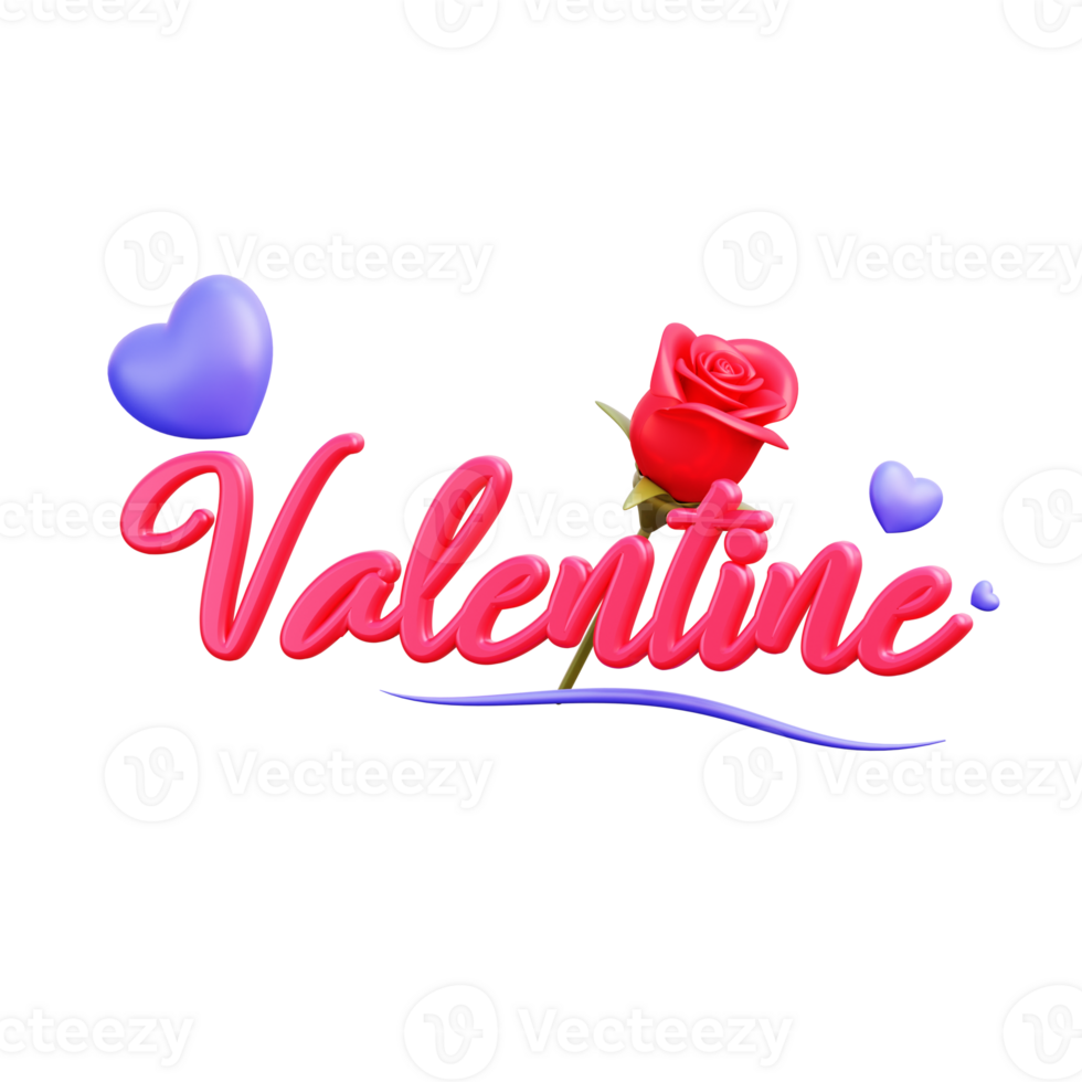 3d valentine text png