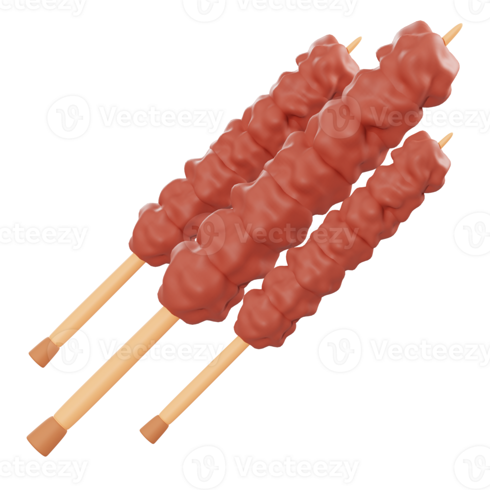 3d illustration satay object png