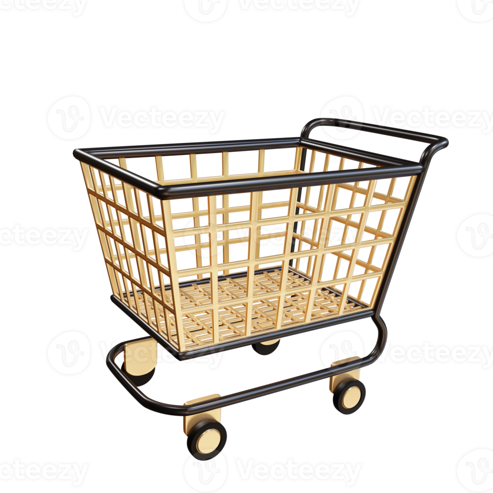 3d illustration ramadan shopping cart object png