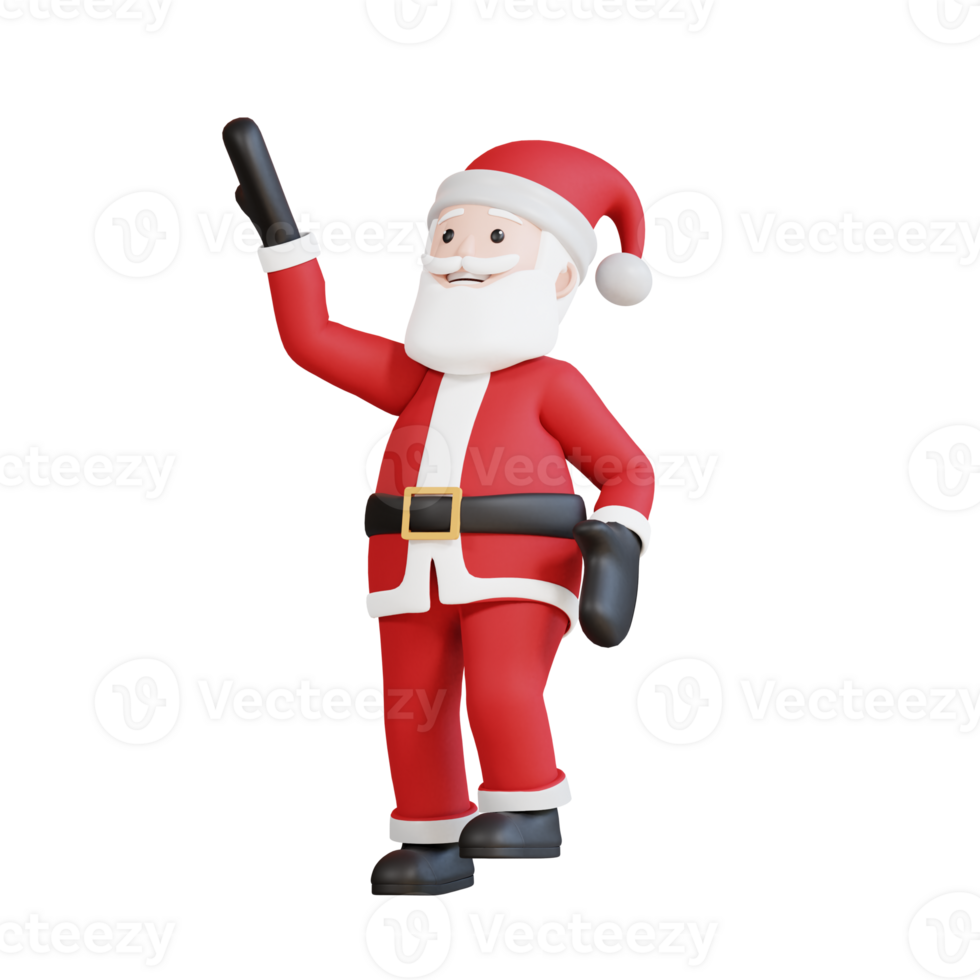 Santa claus mascot 3d character playing snow png