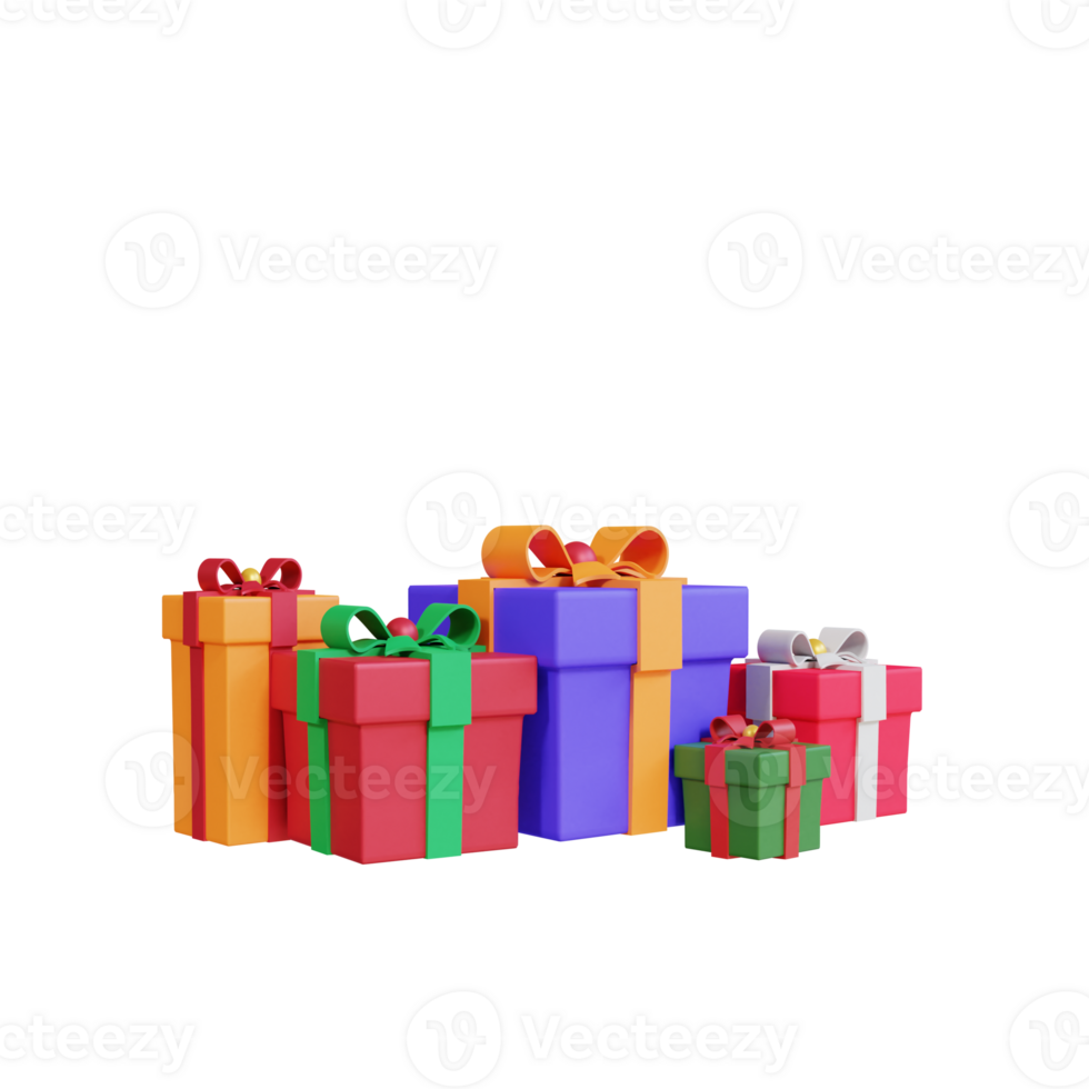 3D-pictogram kerstbal en geschenkdoos png