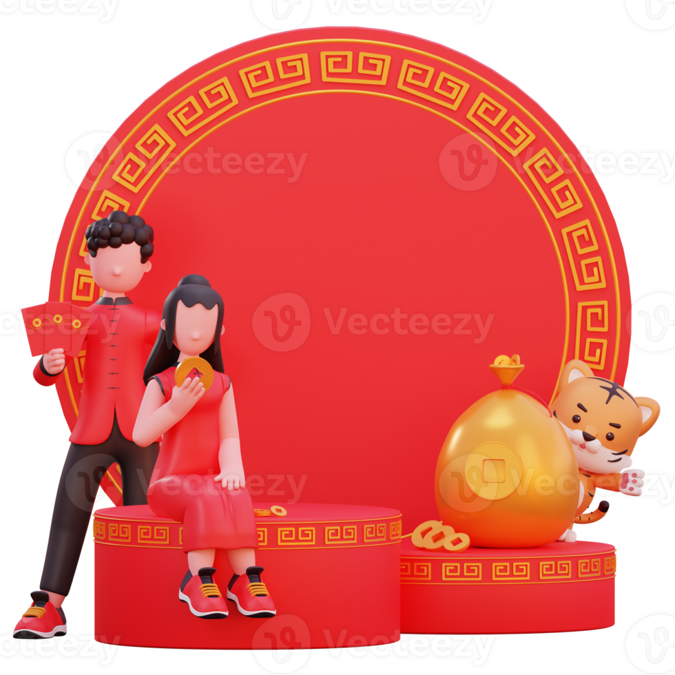 3d character illustration chinese new year png