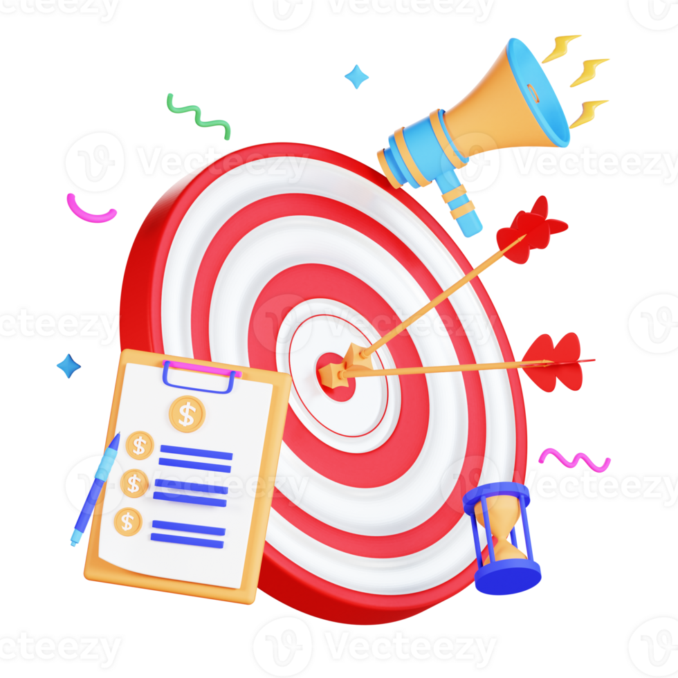 3D target business illustration png