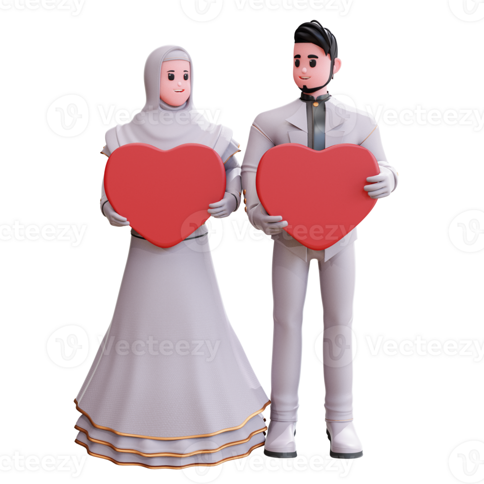 3D-Charakter-Hochzeitspaar-Illustration png