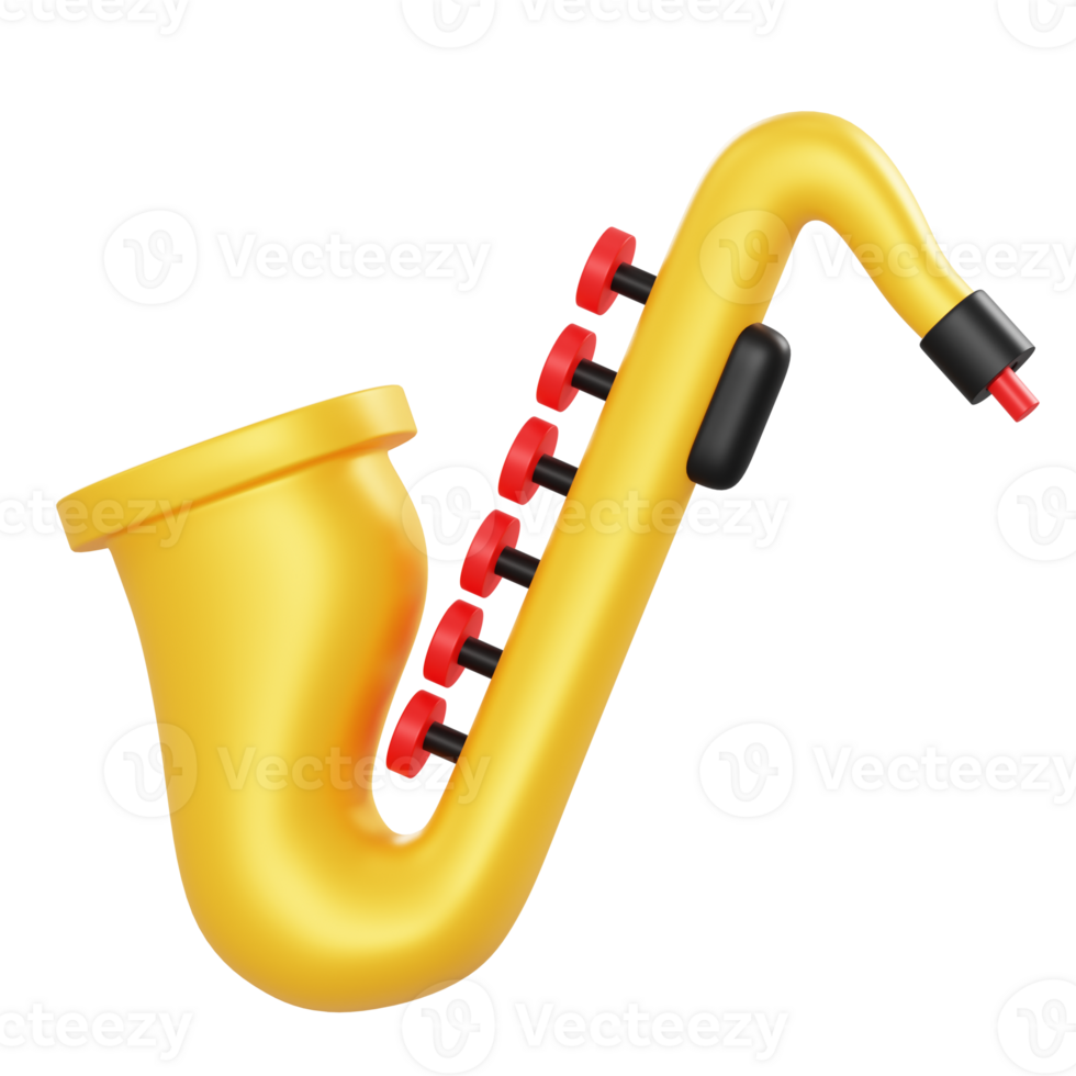 objet saxophone illustration 3d png