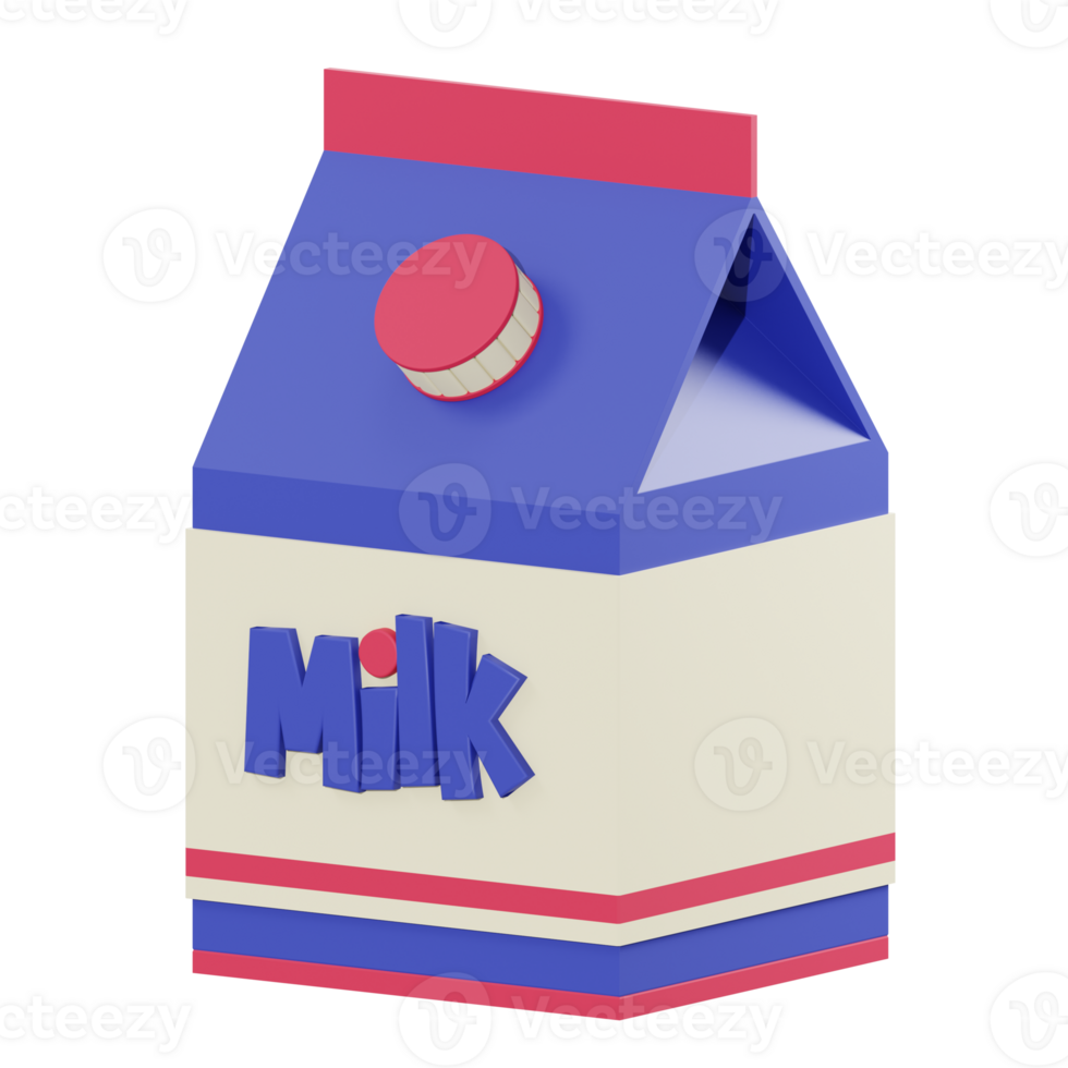 3d illustratie melkbox-object png