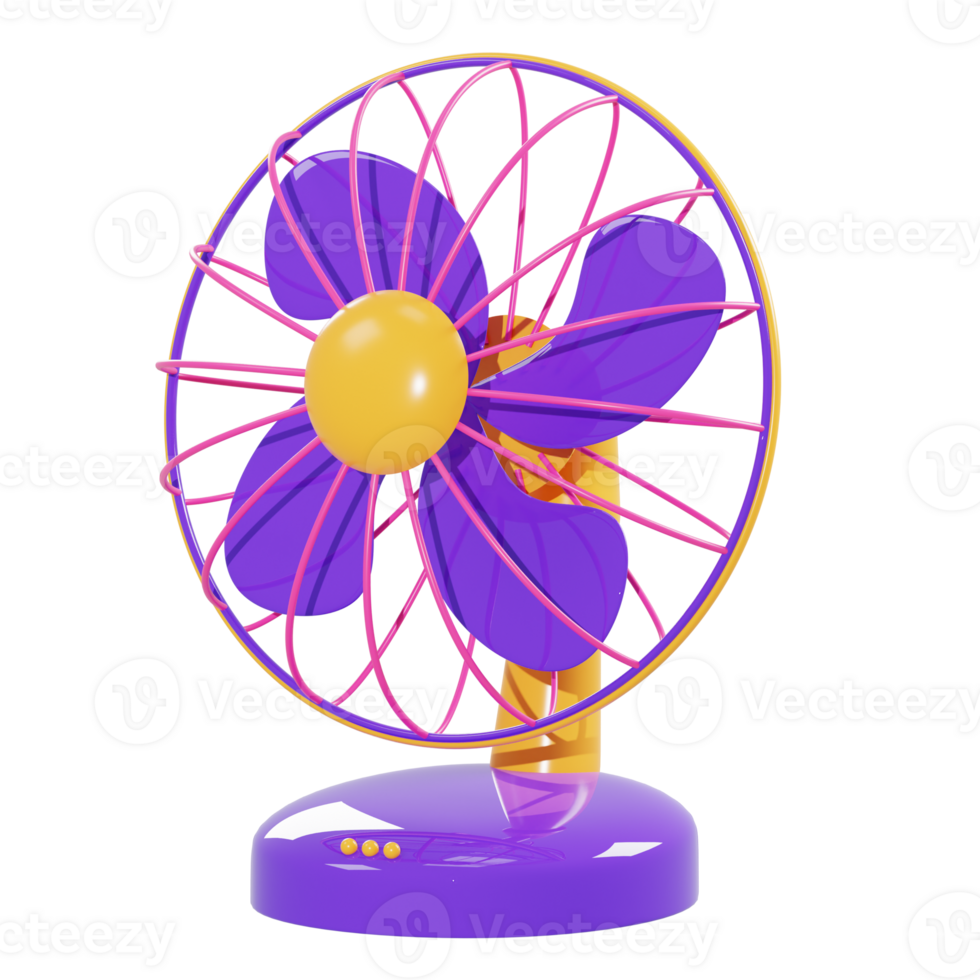 3d illustration electric fan object png