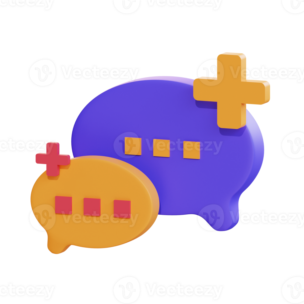3d icon illustration bubble chat png