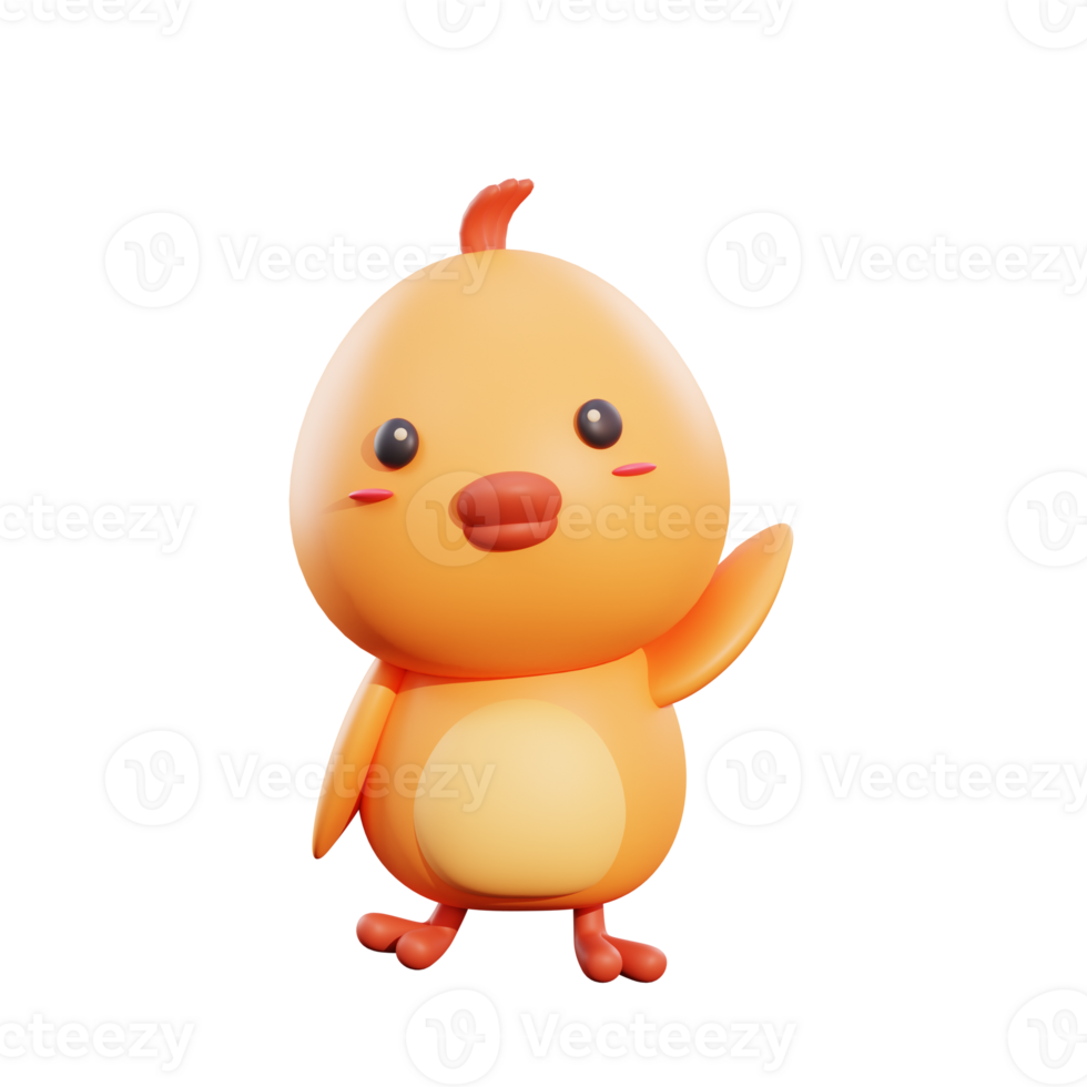 Cute chicken 3d illustration png