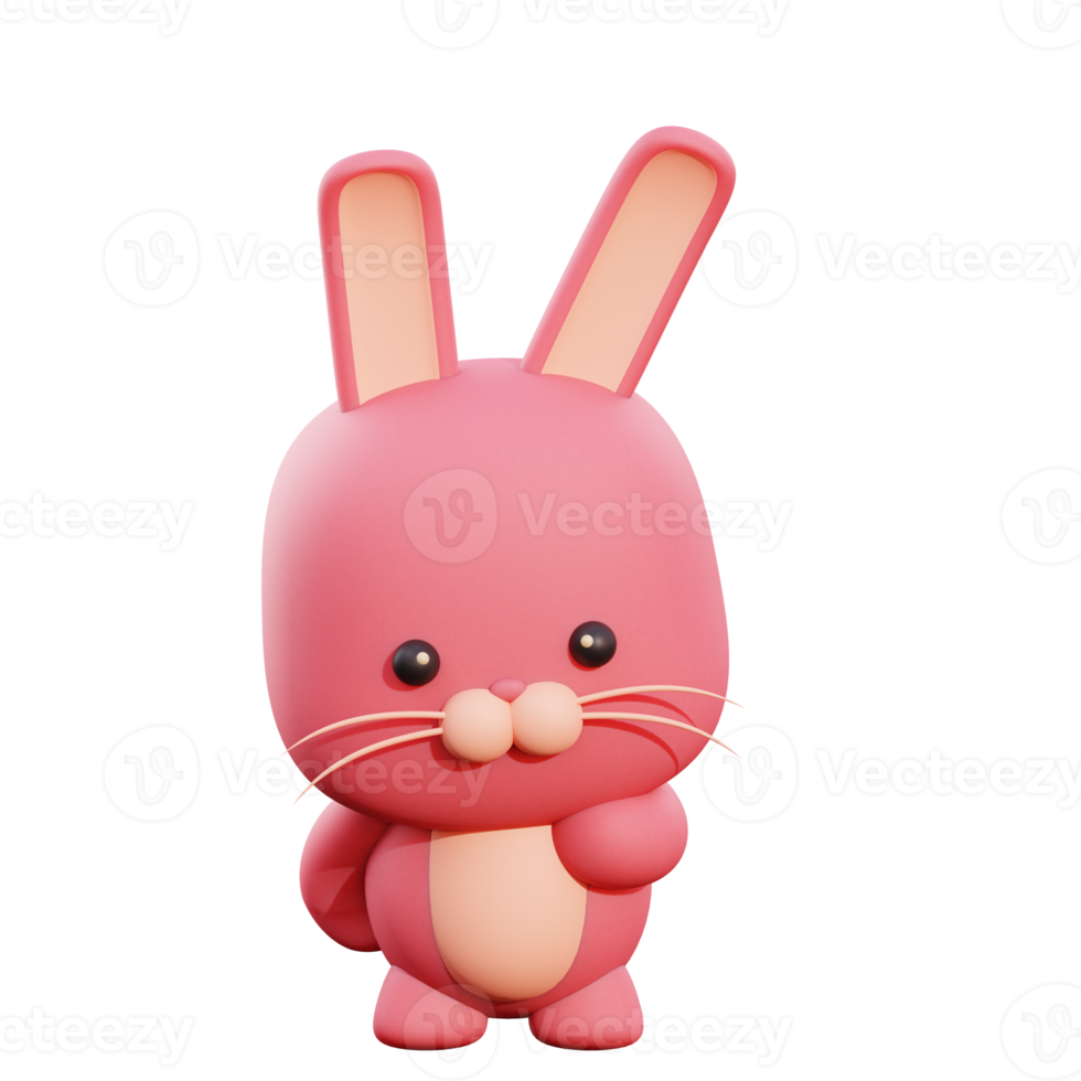 Cute rabbit 3d illustration png