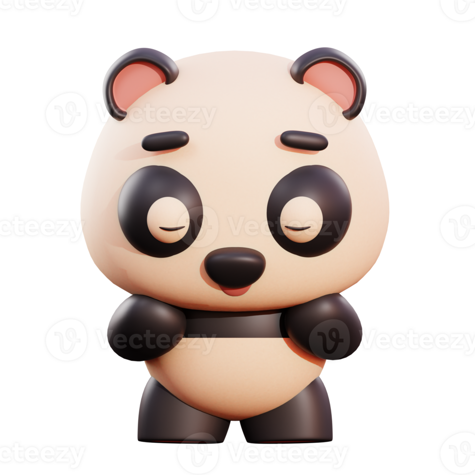 Cute panda 3d illustration png