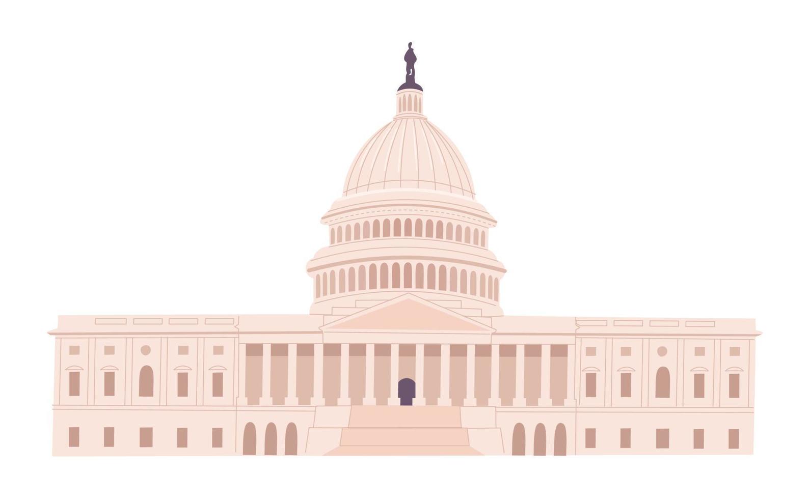 American Capitol in Washington isolated  illustration vector