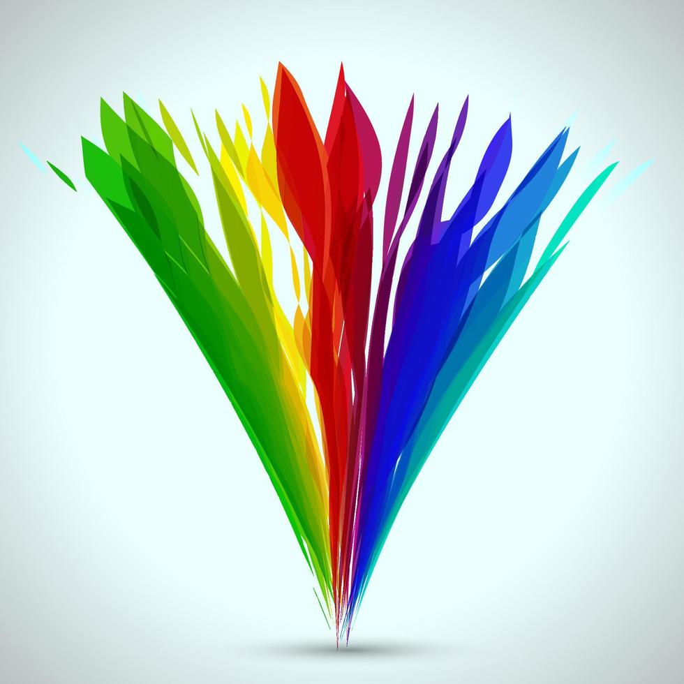 diseño de arco iris de elementos de salpicadura de ramo colorido vectorial abstracto sobre un fondo claro. vector